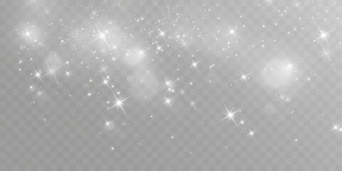 Magical glowing bokeh lights with sparkles on soft blurred background. Elegant dreamy festive atmosphere.	