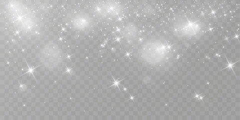 Magical glowing bokeh lights with sparkles on soft blurred background. Elegant dreamy festive atmosphere.	