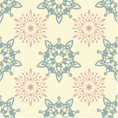seamless pattern background with plant and flower theme