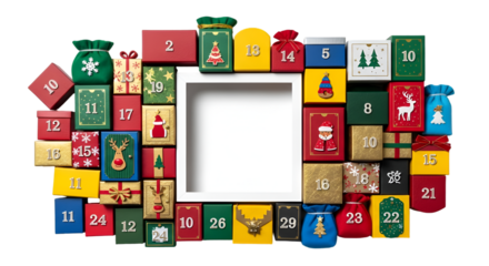 Festive Countdown, Advent Calendar Gifts, Holiday Celebration, Home, Decor, Close-Up, Tradition