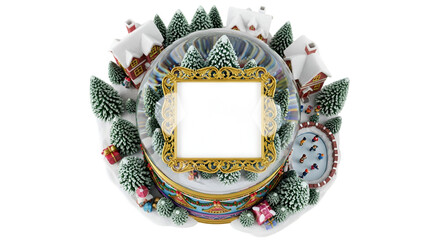 Winter Wonderland Scene, Snow Globe Display, Festive Atmosphere, Decoration