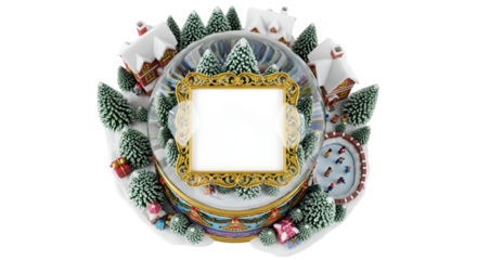 Winter Wonderland Scene, Snow Globe Display, Festive Atmosphere, Decoration