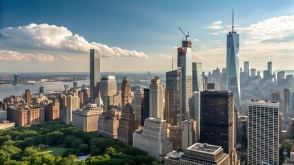 manhattan's beautiful skyline new york united