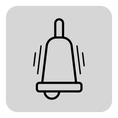 Obraz premium Simple line icon of bell set against gray background. Alerts for notifications or class changes concept