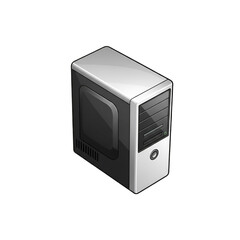 Obraz premium Computer tower isolated on transparent background