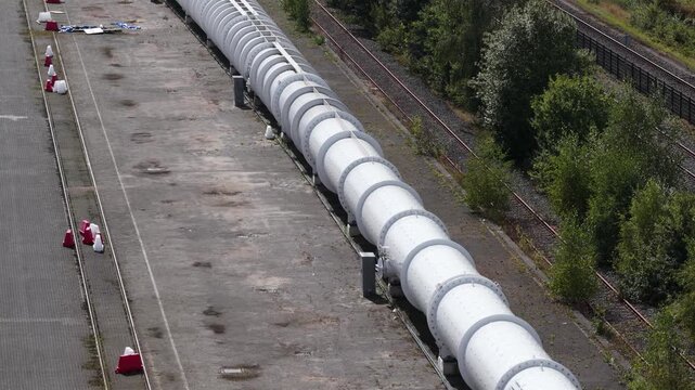 hyperloop test facility. The hyperloop is a concept for a vacuum train. Transport system at high speeds.