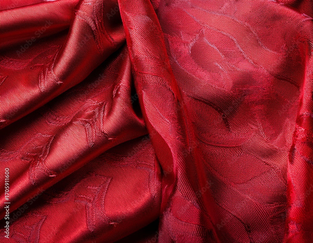 Poster a close up of a red fabric with a pattern