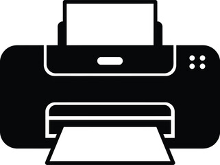 Scalable vector illustration of a black printer icon for general use