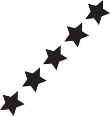 Set of outline five star icon collection. black star symbol. design in modern style.
