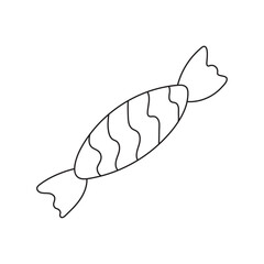 Line art illustration of wrapped candy