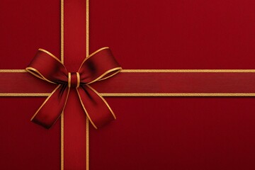 Elegant red gift box with a golden ribbon, perfect for celebrations and special occasions.