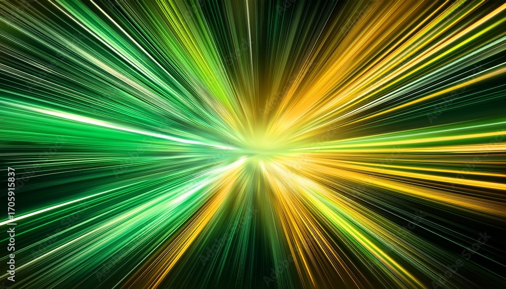 Poster intense comic book style background featuring vibrant green and yellow speed lines creating a high e