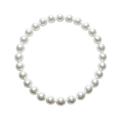Obraz premium Elegant round pearl necklace with lustrous white pearls arranged in a timeless and classic fashion accessory design