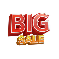 Big sale announcement isolated on transparent background