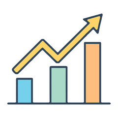 Financial Growth Arrow Color Vector Illustration for Economic Success