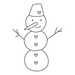 Doodle illustration of snowman