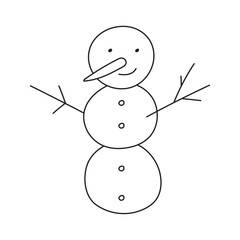 Doodle illustration of snowman