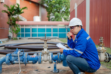 An engineer specializing in water supply systems, responsible for meter readings, pipeline...