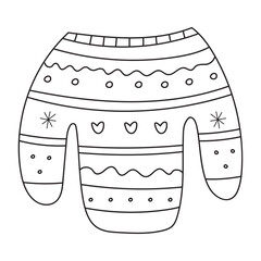 Doodle illustration of winter sweater