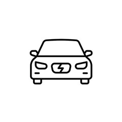 Obraz premium Electric car icon outline front view isolated on transparent background