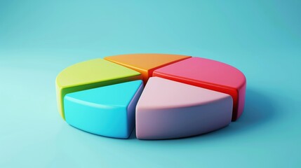 3D render icon  clay style of a bar chart with a stack of clay blocks representing different data points, isolated on pure white background 3d business icon