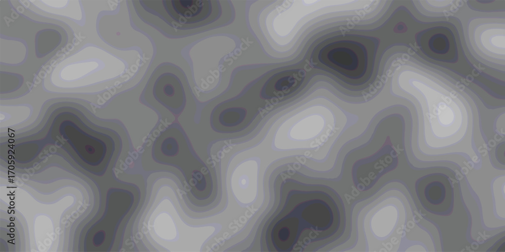 Poster abstract topographic map gradient contour pattern in shades of gray representing elevation terrain a