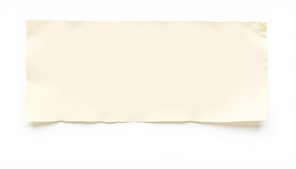 Aged, creamy off-white paper sheet isolated on pure white background,  graphic,   cream