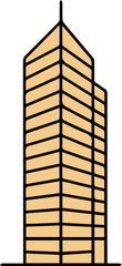 Fototapeta premium Minimalist Skyscraper Line Art Illustration