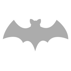 Gray bat silhouette on black background