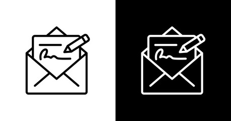 Email Signature White Icon Set Design