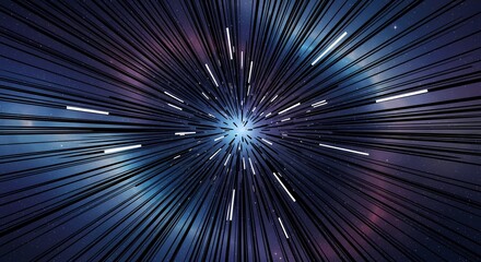 Abstract Hyperdrive Speed, Galactic Flight Through Starfield, Future Technology