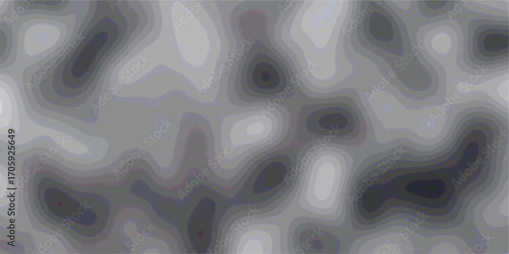 Poster abstract topographical grayscale pattern representing land elevation and contour maps. this seamless