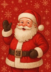 Festive Santa Claus illustration wallpaper.