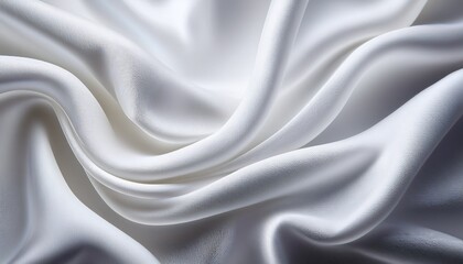 Obraz premium Flowing White Sheer Fabric Draped Background Soft Texture
