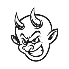 cute devil head cartoon mascot