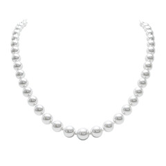 Elegant White Pearl Necklace on a Transparent Background for Jewelry Illustrations and Fashion Accessories