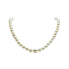 Obraz premium Elegant Strand of Classic White Pearls on a Neutral Background for Jewelry Lovers and Fashion Enthusiasts