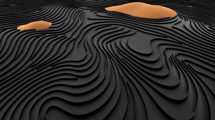 Abstract 3D Render Dark Textured Surface with Swirling Patterns