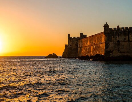 Coastal fortress at sunset - Powered by Adobe