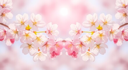 Obraz premium Blossoming Cherry Flowers: Beautiful Pink Floral Springtime Background, Macro