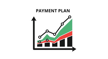 Payment plan chart with growth trend