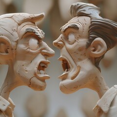 3D render iconA clay scene showcasing a hidden library filled with ancient scrolls and glowing crystals 3d icon