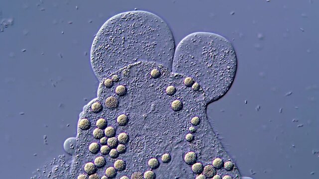 4K Ultra HD Single-Cell Ciliate Decay Under Microscope