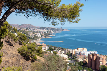 Malaga, Andalusia, Spain. 4 September 2025. View of Malaga city with bullring, port, and coastline