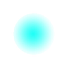 Abstract glowing cyan orb with pixelated effect digital art isolated on white background