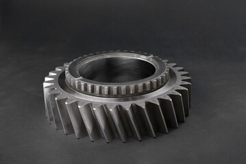 gearbox gears with helical teeth and additional crown
