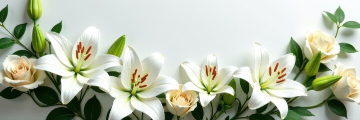 Extravagant white floral wreath, premium lilies and roses , ceremony, sympathy