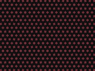 Seamless dark red geometric floral pattern on black.