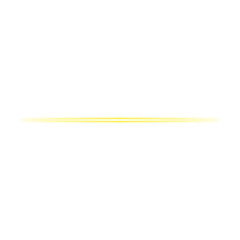 Abstract glowing neon yellow line illuminates darkness with subtle light streaks isolated on white background