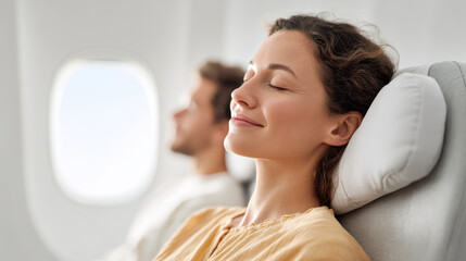 in modern airplane cabin advanced ai technology evaluates passenger wellbeing and safety